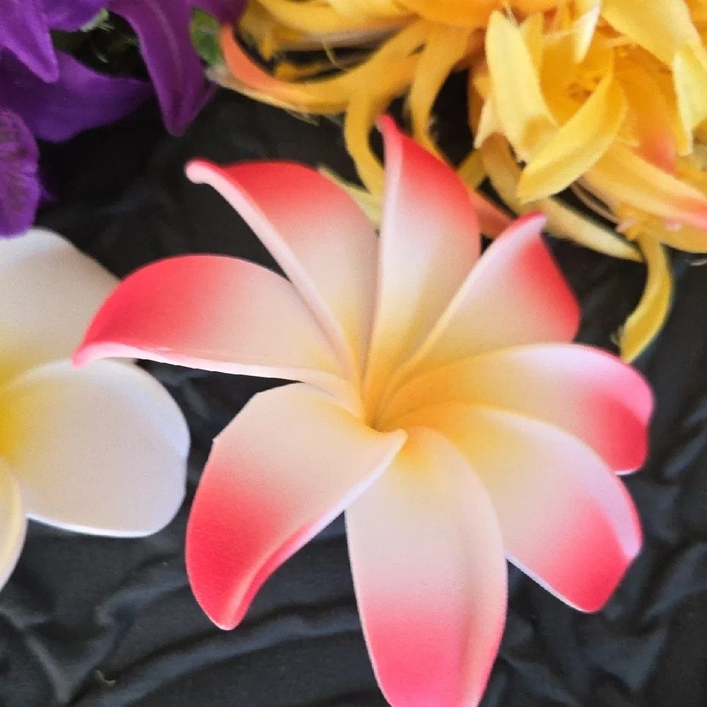 Floral Hair Clips Set Of 5 - Orchid, Plumeria, Tropical Flowers